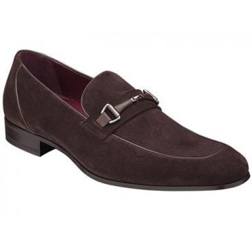 Mezlan "Poli II" Brown Genuine Italian Calfskin Saddle  / Suede Leather Loafer Shoes